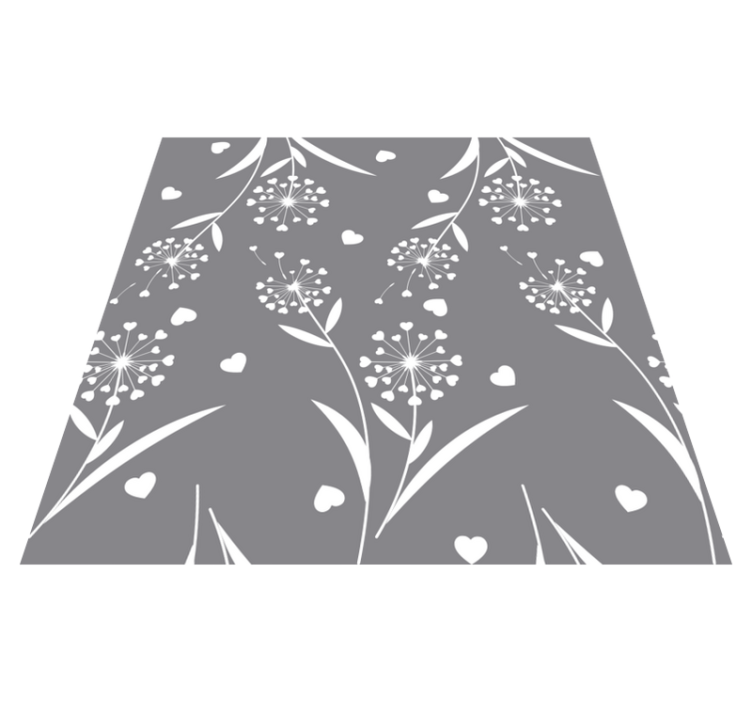 White dandelions bathroom vinyl rug - TenStickers