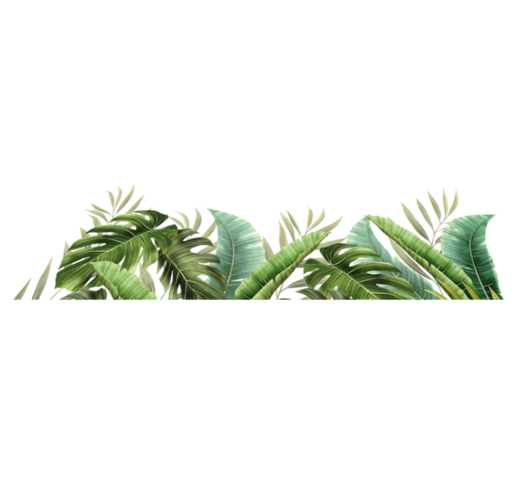 Bathroom vinyl rug with tropical foliage - TenStickers