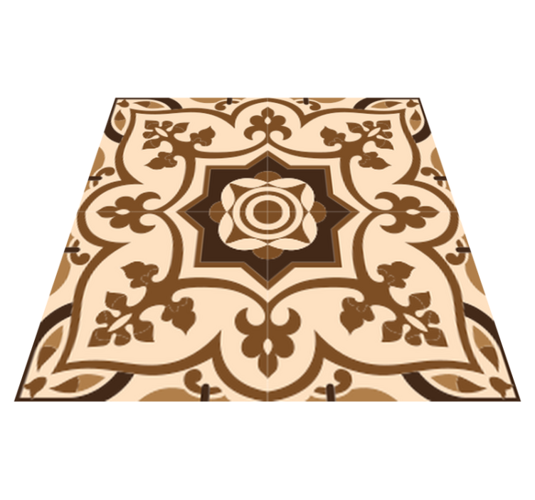 Bathroom vinyl rug with brown spanish tile pattern - TenStickers