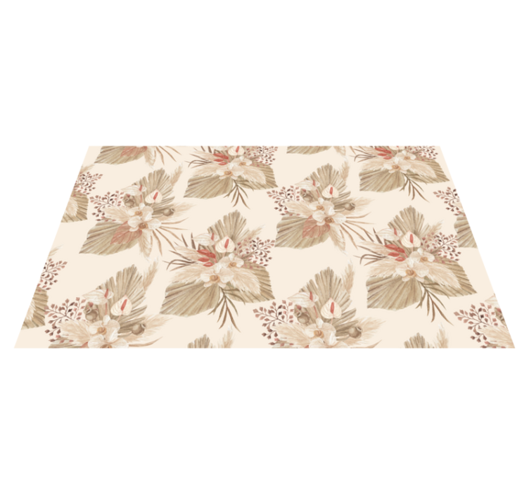Bathroom vinyl rug with dried flowers and pampas grass - TenStickers