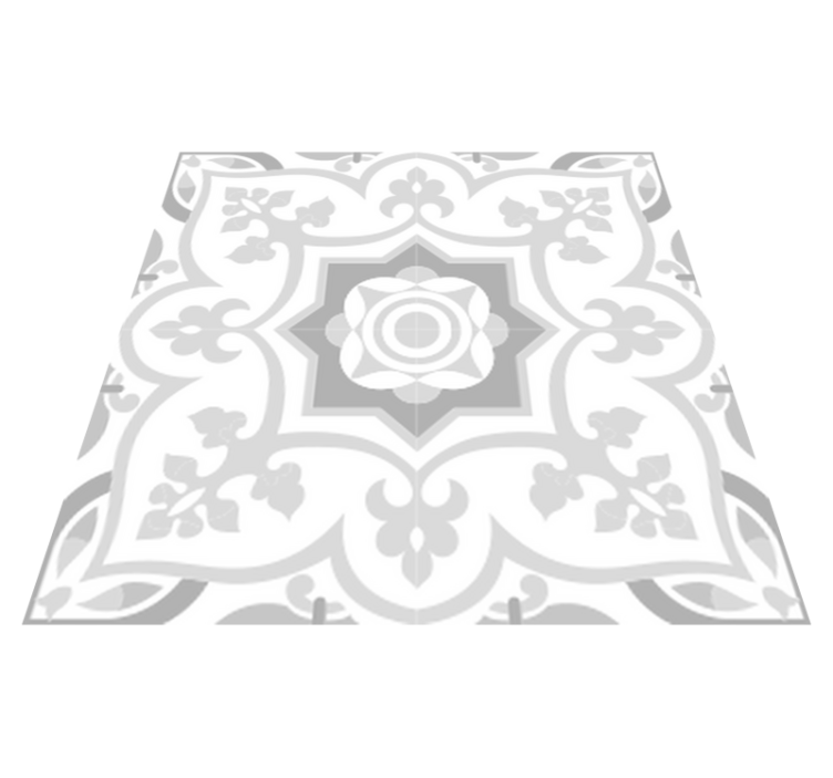 Bathroom vinyl rug in gray moroccan tile design - TenStickers