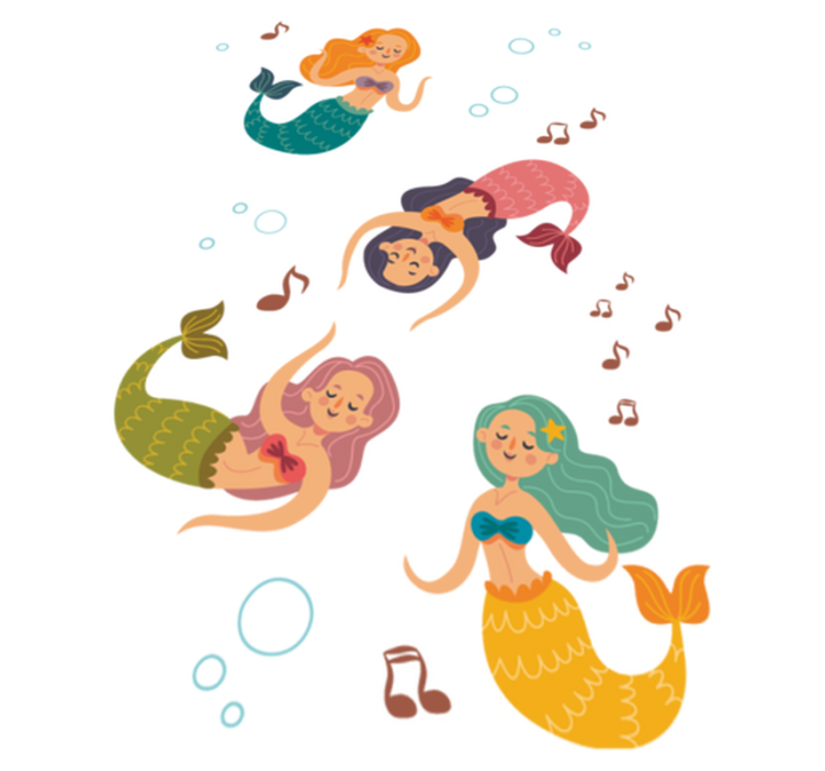 Dancing mermaids bathroom vinyl rug - TenStickers