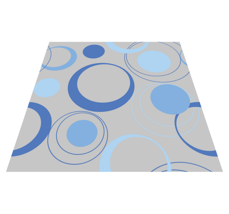 Bathroom vinyl rug with minimal blue bubbles - TenStickers