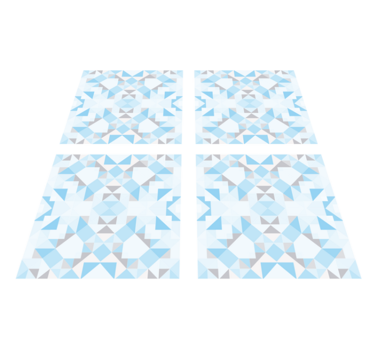 Bathroom vinyl rug in vintage blue grey tile design - TenStickers