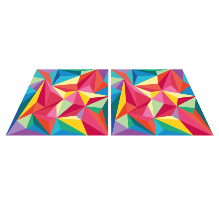 Bathroom vinyl rug with multicolor geometric design - TenStickers
