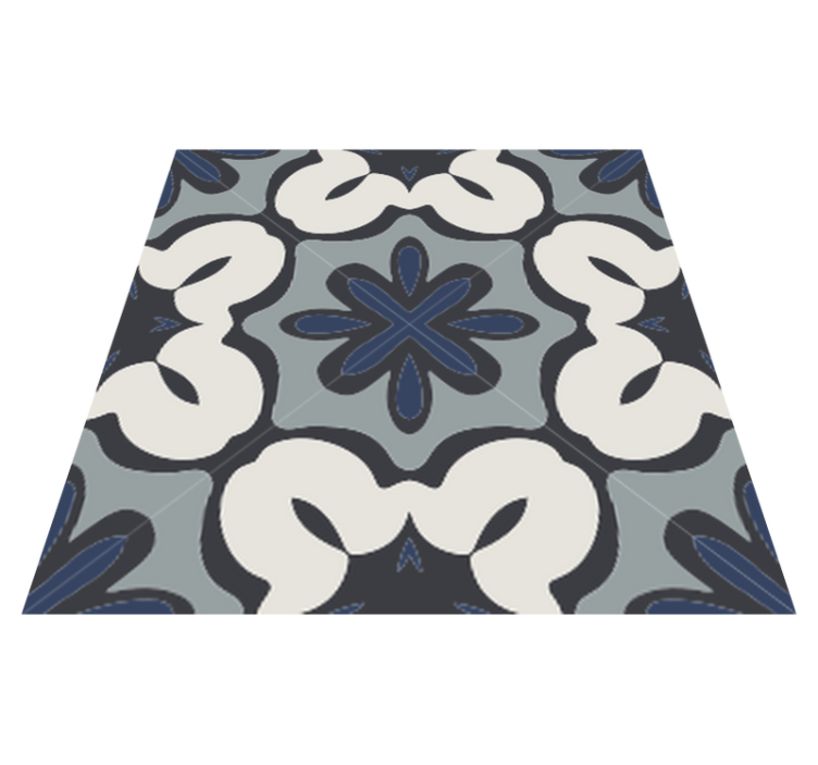 Bathroom vinyl rug in hydraulic blue gracia style - TenStickers