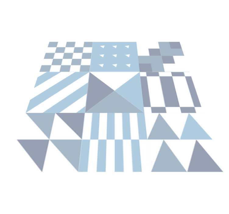 Geometric blue pattern bathroom vinyl rug - TenStickers