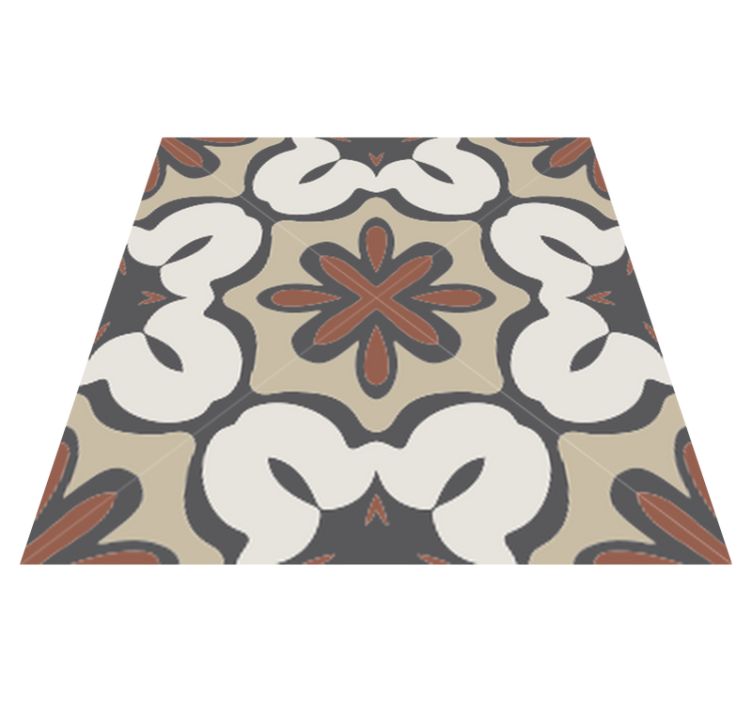 Bathroom vinyl rug in hydraulic brown gracia style - TenStickers