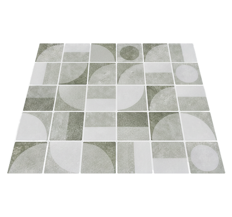Bathroom vinyl rug in abstract grey shapes - TenStickers