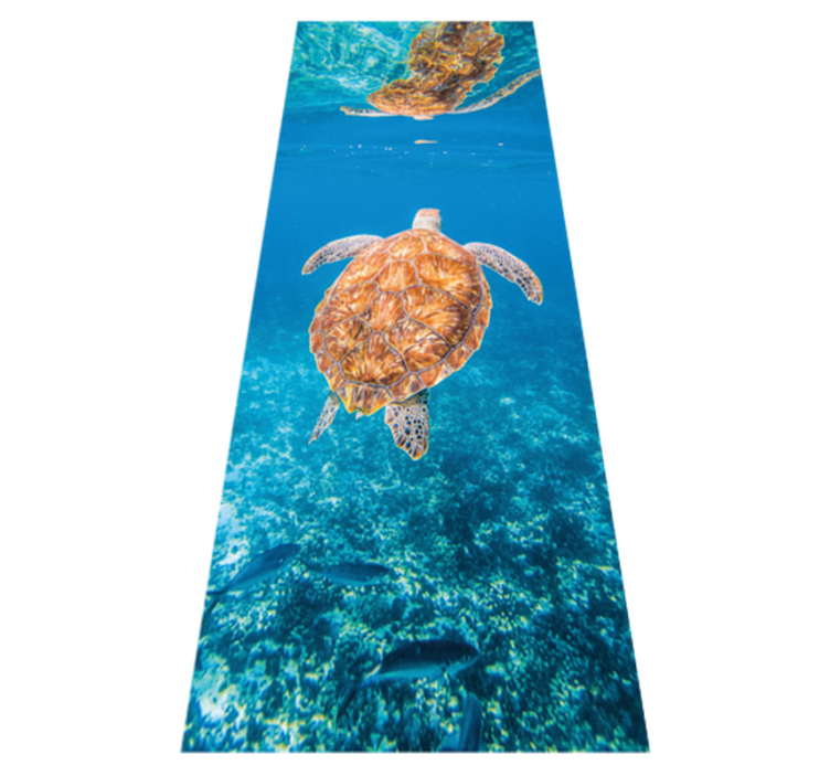 Bathroom vinyl rug beautiful turtle underwater - TenStickers