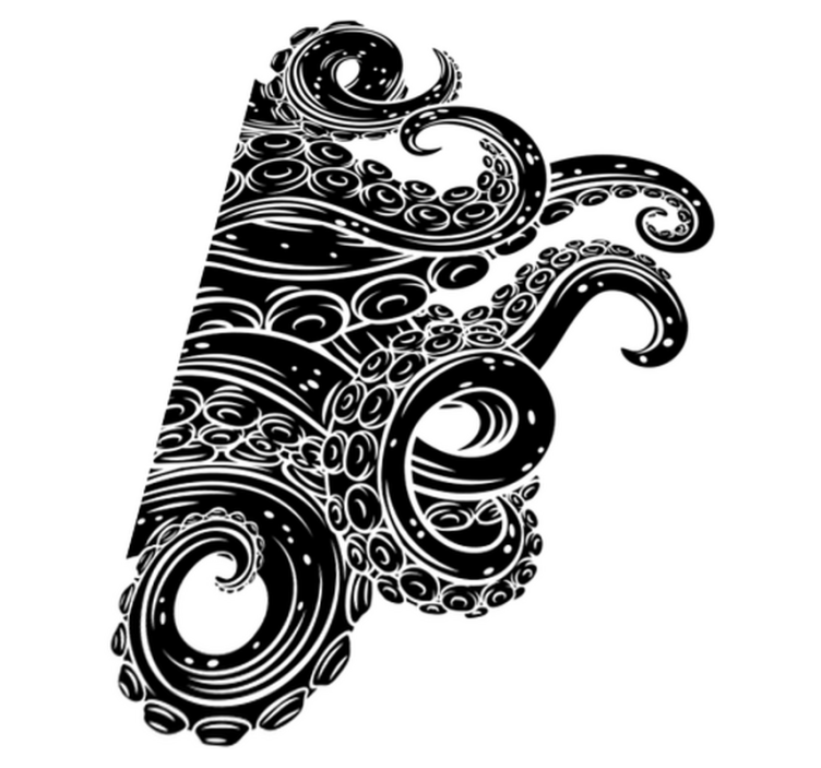 Bathroom vinyl rug octopus tentacles design - TenStickers