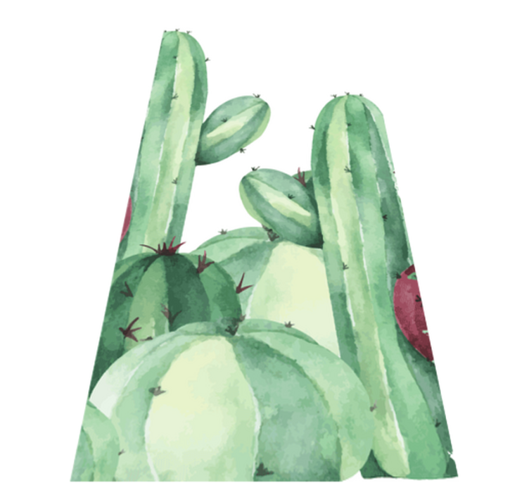 Cactus plants bathroom vinyl rug - TenStickers