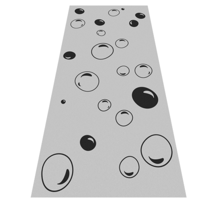 Bathroom vinyl rug with bubble print on clear design - TenStickers
