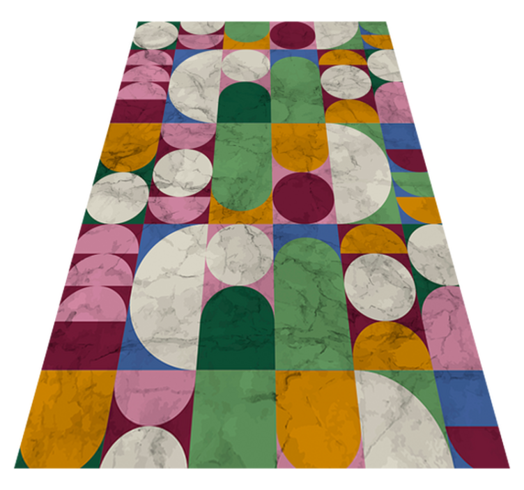 Bathroom vinyl rug with geometric textured patterns - TenStickers