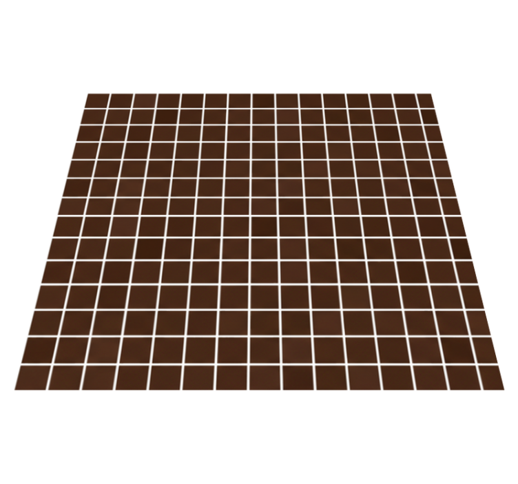 Bathroom vinyl rug in mini chocolate brown mosaics - TenStickers