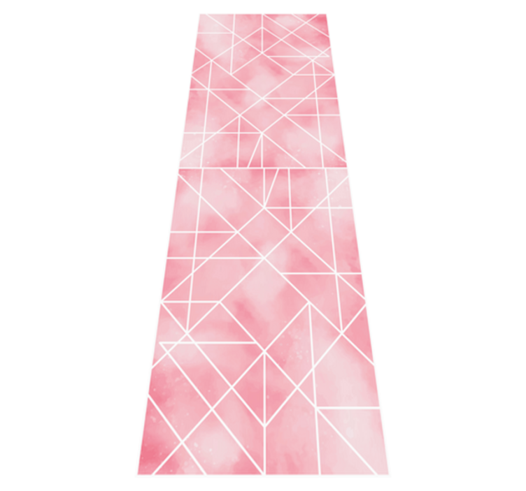 Kitchen vinyl rug with pink triangle design - TenStickers