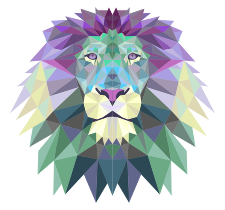 geometric lion animal mat - TenStickers