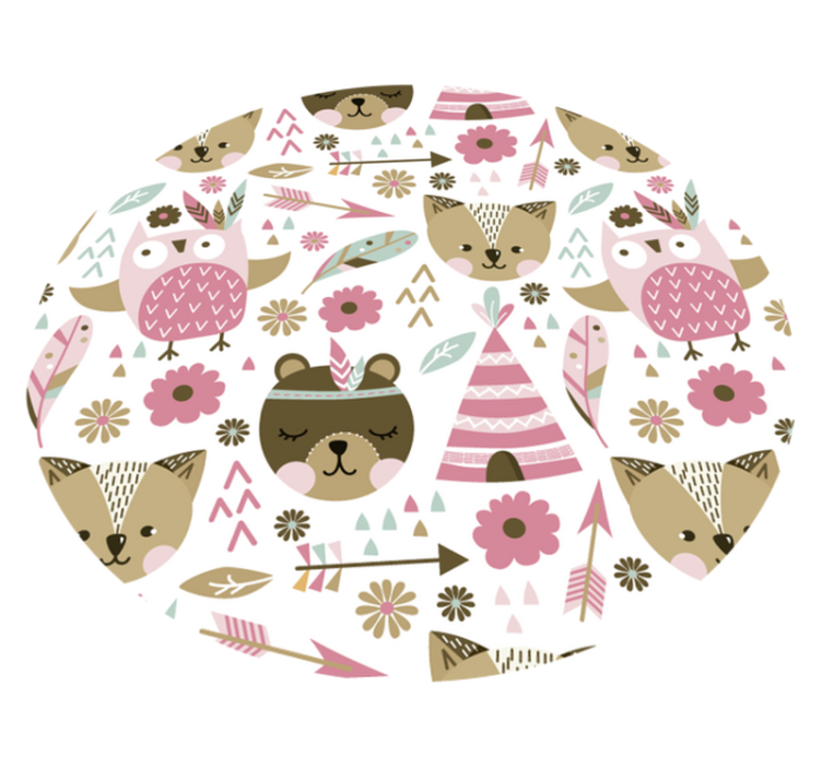 Children's Animal Patterns circular rug - TenStickers