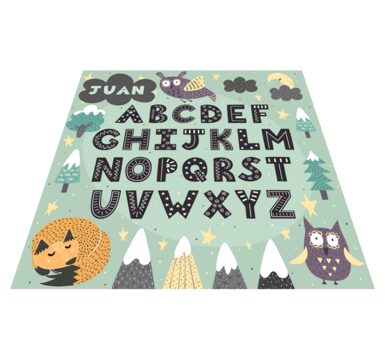 Alphabet Learning Decor custom vinyl rug - TenStickers