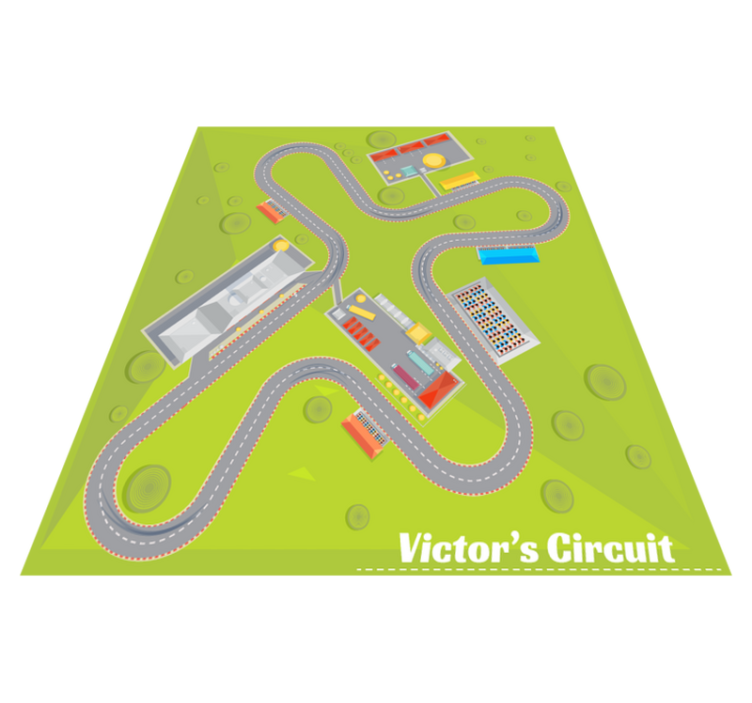 Amazing personalizable race track vinyl rug - TenStickers