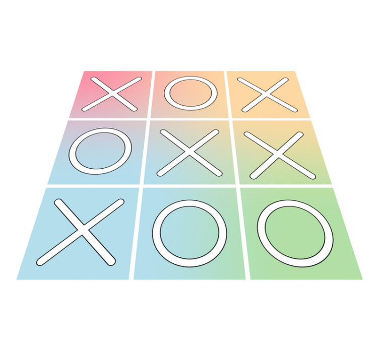 Tic-Tac-Toe Play game vinyl rug - TenStickers