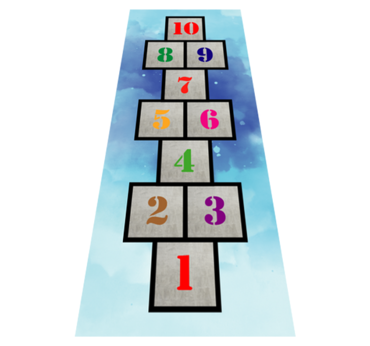 Hopscotch Fun game vinyl rug - TenStickers