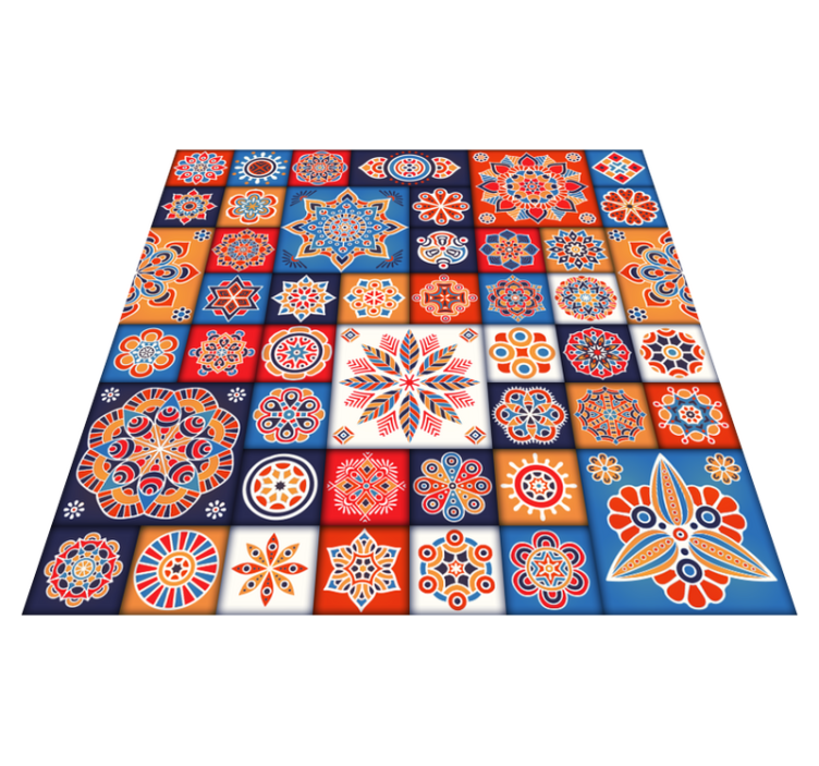 Mosaic Tilework geometric vinyl rug - TenStickers