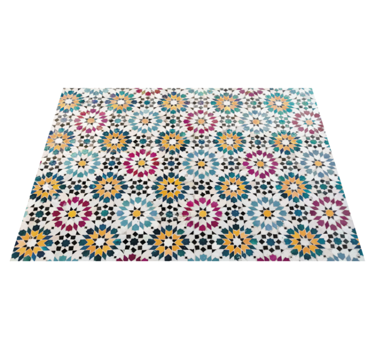 floral mosaic patterned vinyl rug - TenStickers