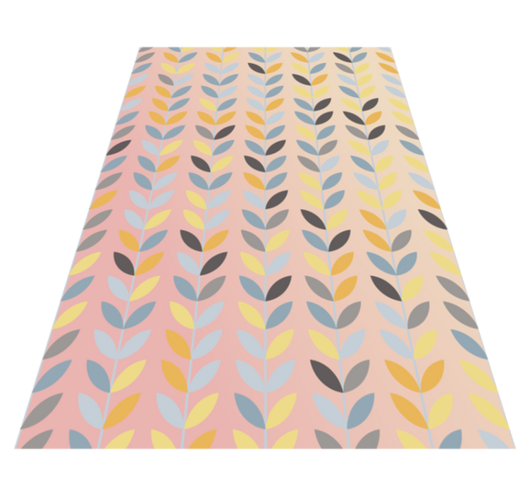 Abstract Leaf Pattern geometric vinyl rug - TenStickers