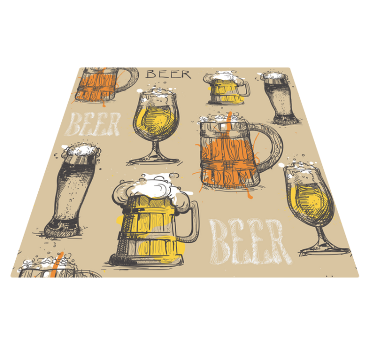 Beverage Illustrations custom rug - TenStickers