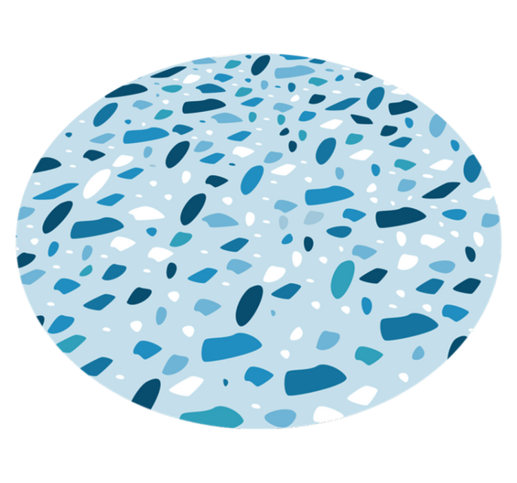 Fantastic blue terrazzo texture stone vinyl rug - TenStickers
