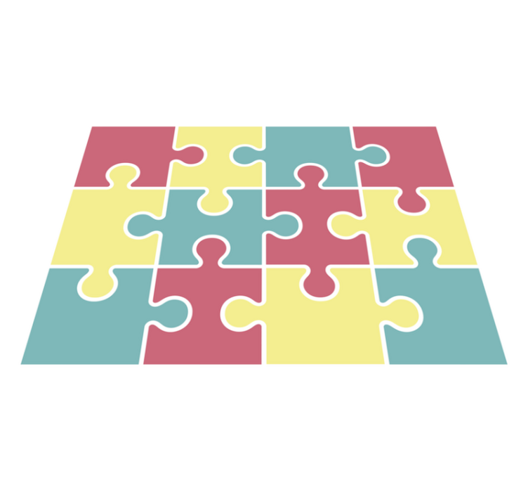 pastel tones puzzle game vinyl rug - TenStickers