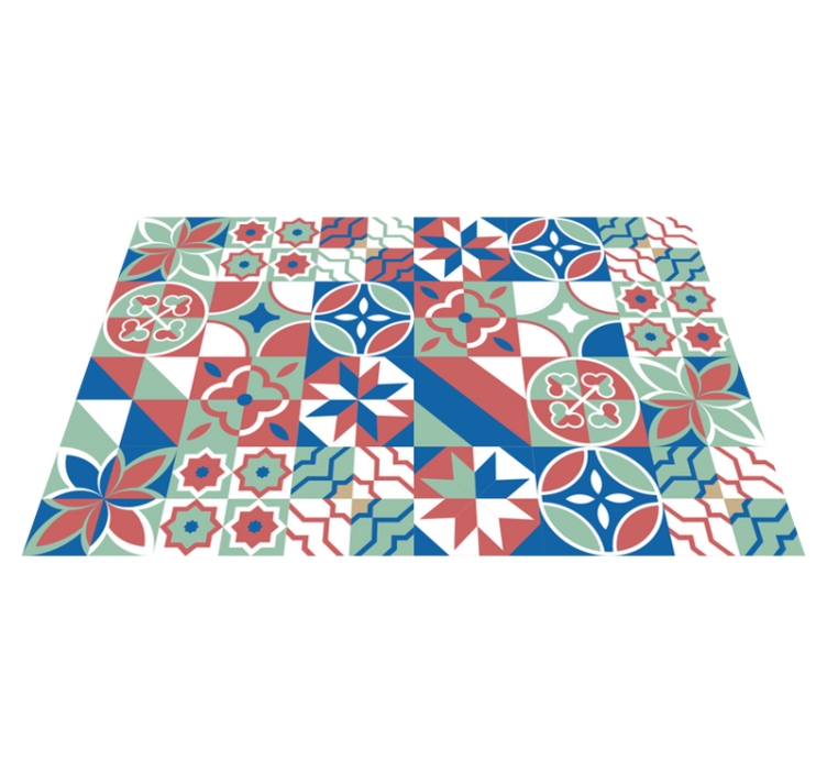Colorful Tile Design tile vinyl rug - TenStickers