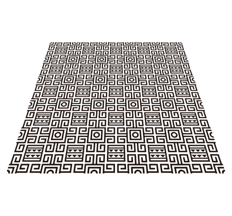 Stunning black and white ethnic vinyl rugs - TenStickers