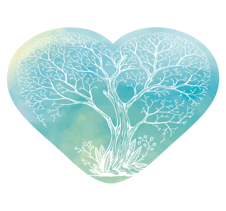 heart shaped colorful tree vinyl bedroom rug - TenStickers