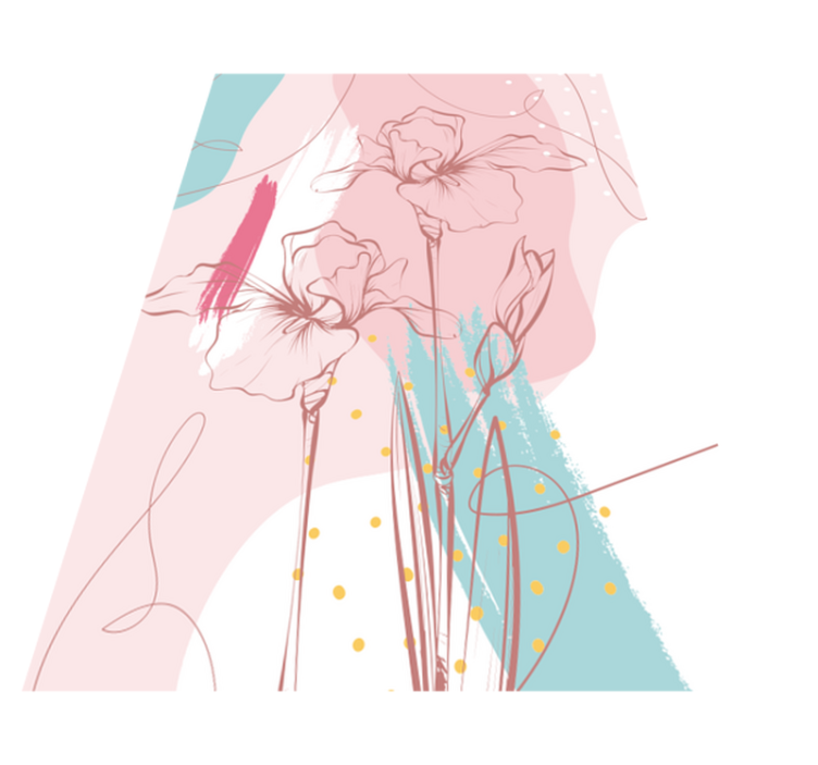 Abstract Floral Patterns floral vinyl rug - TenStickers