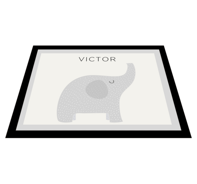 Personalized Elephant custom vinyl rug - TenStickers