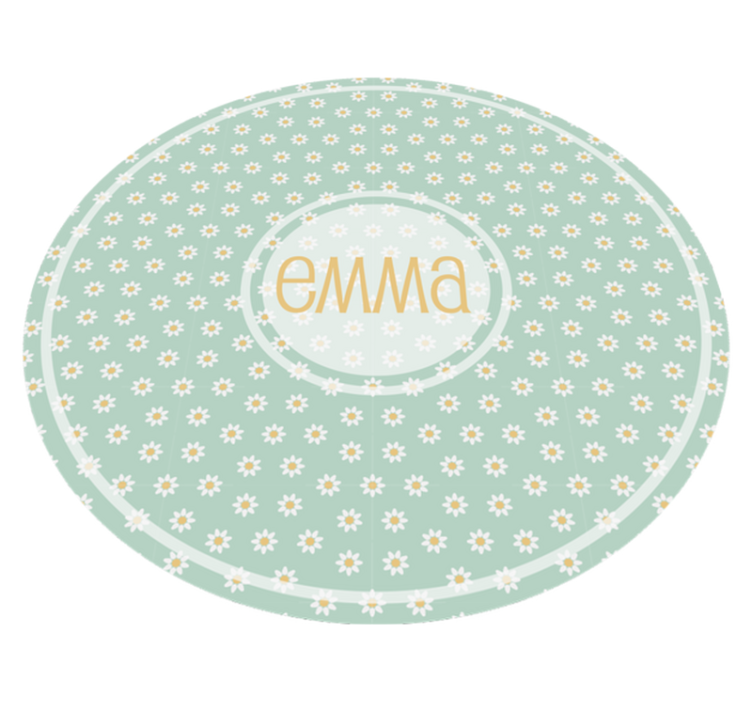 Personalized Daisy Circle custom vinyl rug - TenStickers