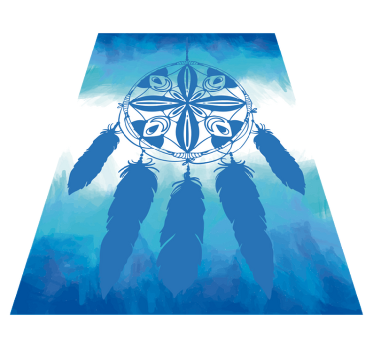 Dreamcatcher Feather blue vinyl rug - TenStickers