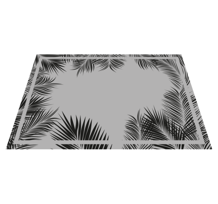 Tropical Palm Silhouette floral vinyl rug - TenStickers