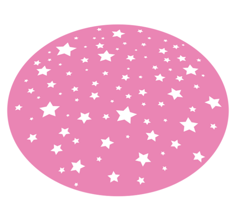 Stellar Pink Circle star vinyl rug - TenStickers