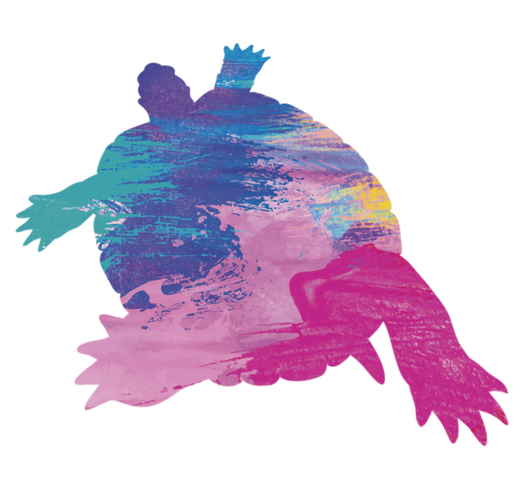 Colorful Tortoise Silhouette animal vinyl rug - TenStickers