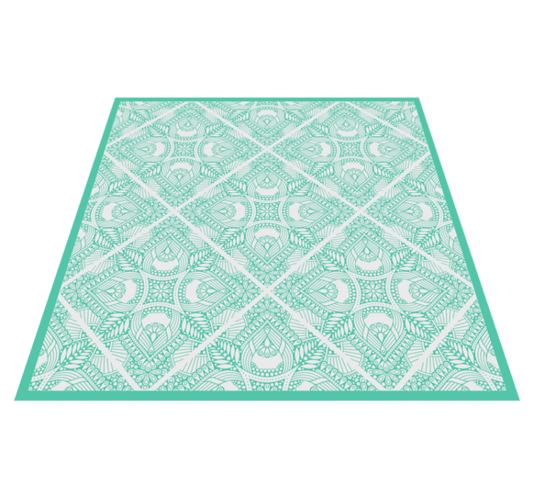 Geometric Patterned Overlay geometric vinyl rug - TenStickers