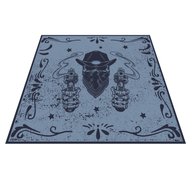Cowboy Duel Imagery game vinyl rug - TenStickers