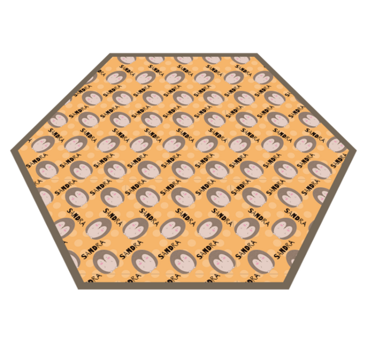 Personalized Hearts custom vinyl rug - TenStickers