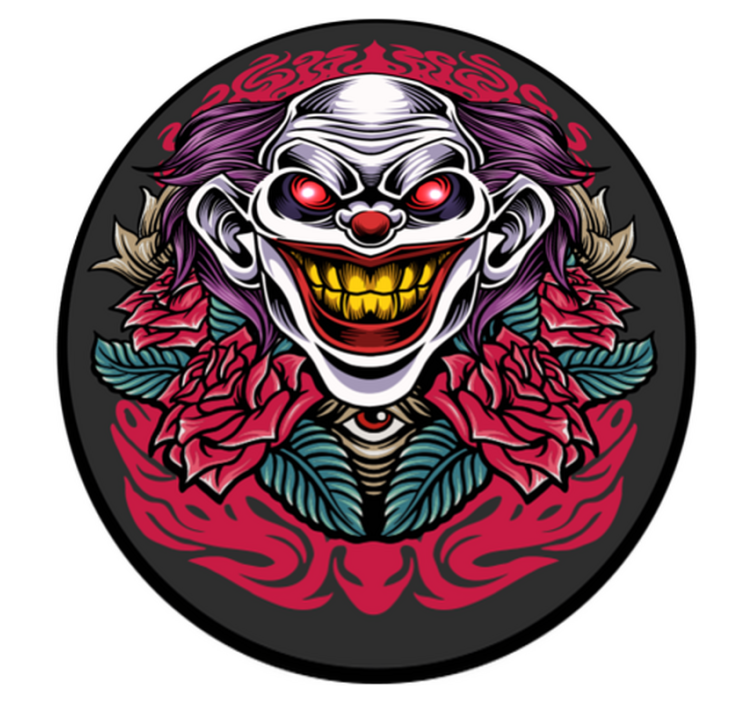 Clown Illustration halloween vinyl rug - TenStickers