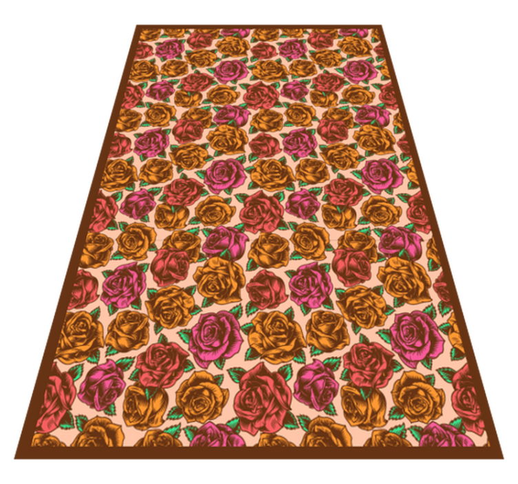 Rose Patterned floral vinyl rug - TenStickers