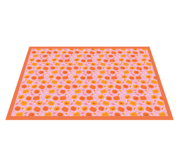 Pumpkin Motif Spread halloween vinyl rug - TenStickers