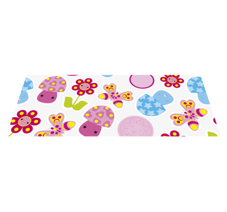 Cartoon flowers kids vinyl rug - TenStickers