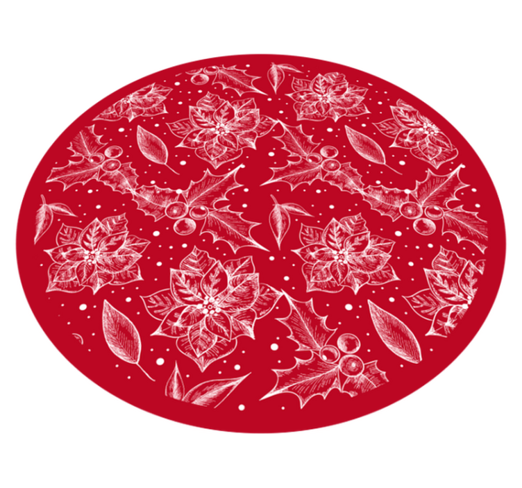Seasonal Poinsettia Motif Christmas vinyl rug - TenStickers